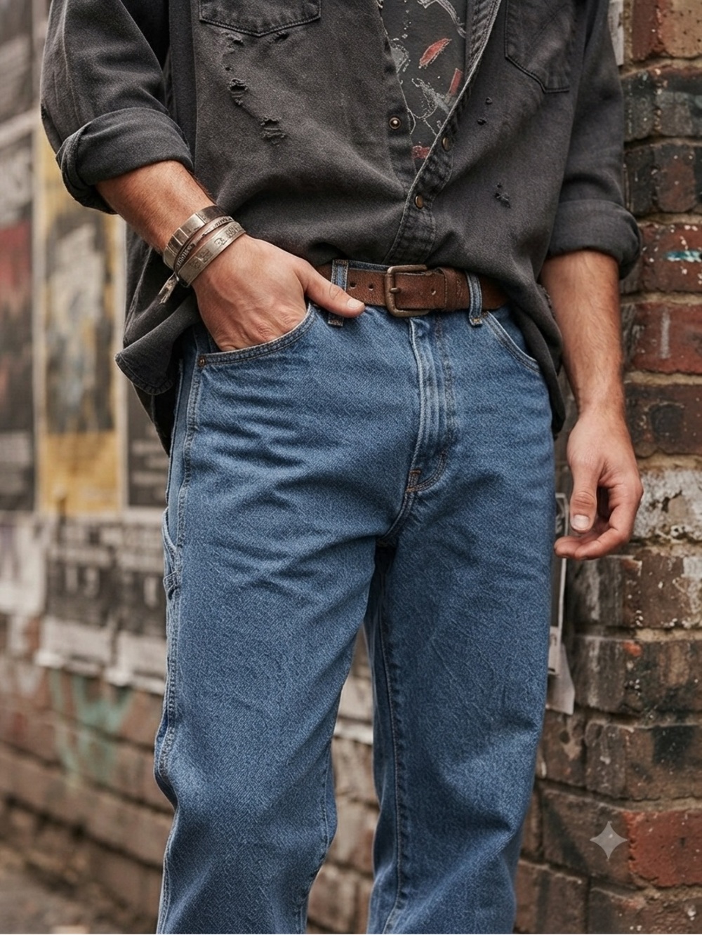 Vintage Premium 90s Wrangler Rustler Jeans Made in USA 36x36 Denim Straight